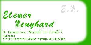elemer menyhard business card